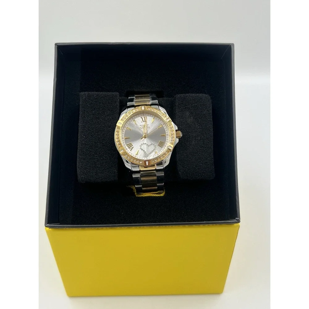 Invicta Angel Lady Women's Quartz Watch Stainless Steel Silver/Gold Tone 34.5MM